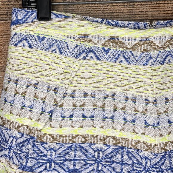 Rory Beca Costa Tweed Striped Shorts Tupac Yellow Blue Size Medium NWT - Picture 2 of 11